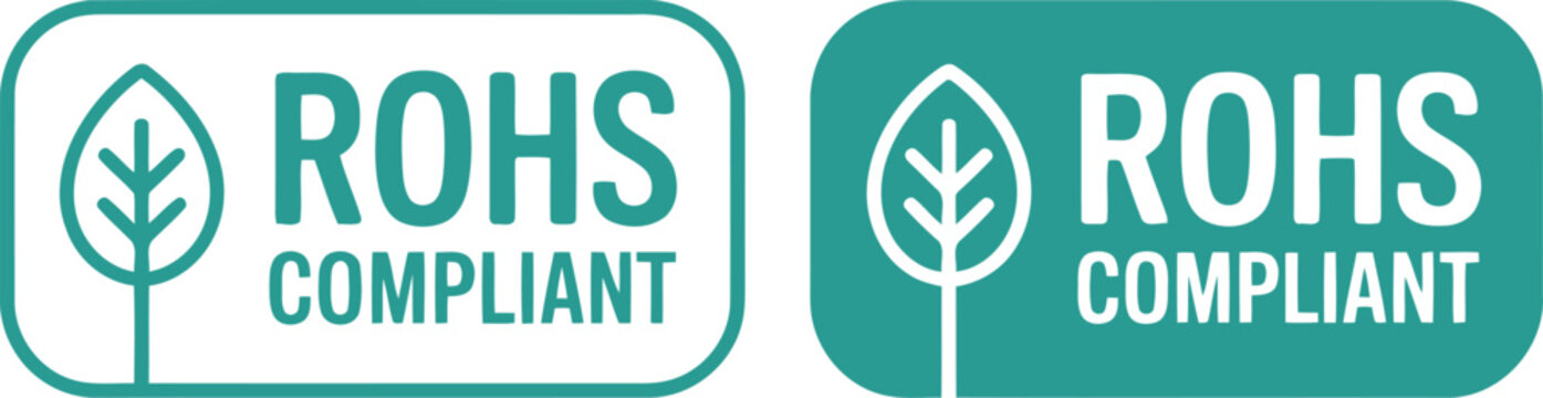 ROHS Compliant Certification Icon Set for Electronics and Environmental Safety Labels