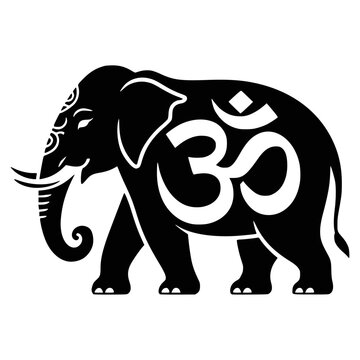lord ganesha line art drawing with om symbol, god ganesh picture, god ganesh vector image