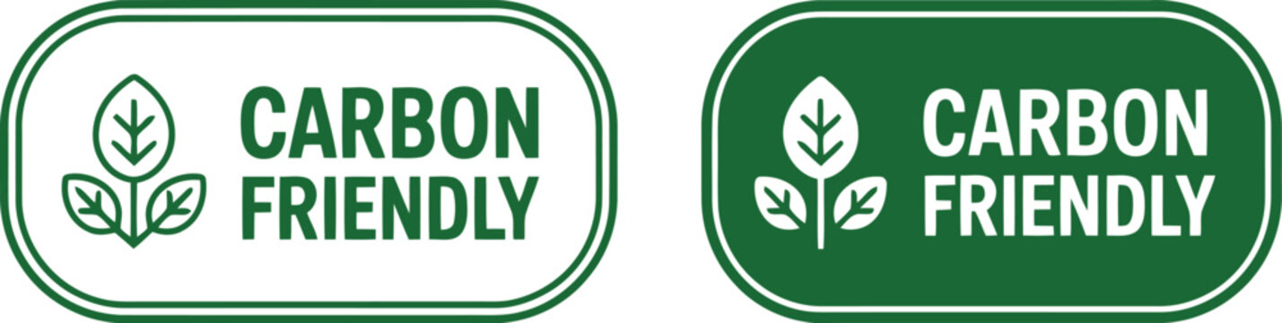 Carbon Friendly Eco Label Badge Set for Sustainable Products and Green Packaging Design