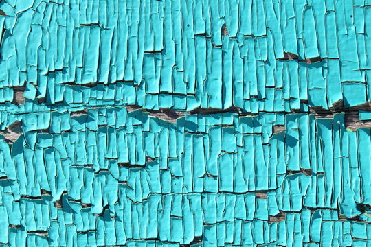 Texture from wooden painted old planks of green color.