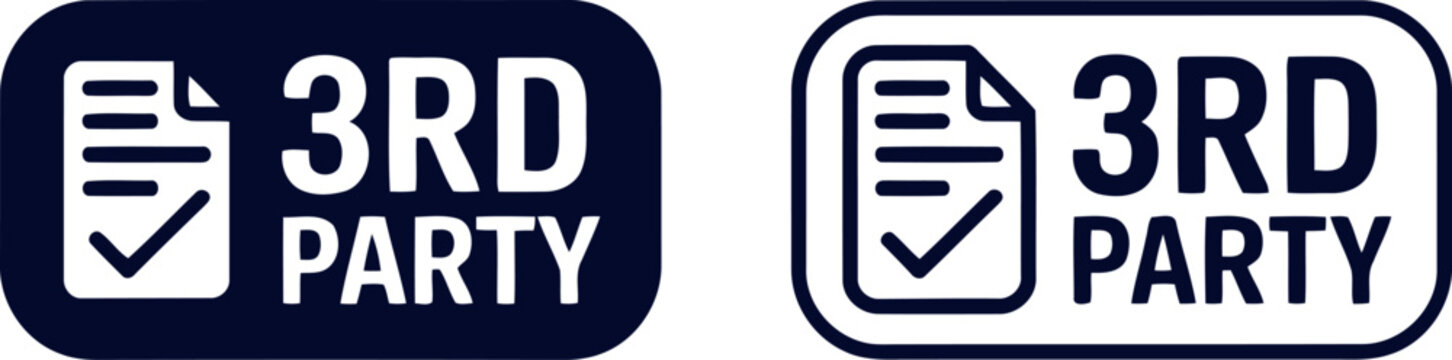 Third Party Document Icon Set in Modern Flat Style for Business and Legal Use