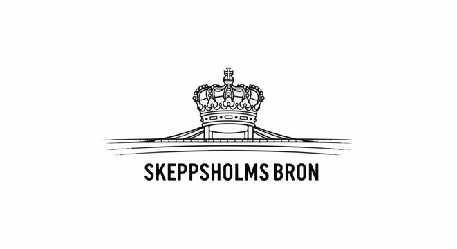 Ornate crown emblem above text "SKEPPSHOLMS BRON" on white background