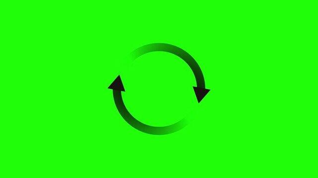 Animation of rotation of movement in a circle arrows on a GRIN background.