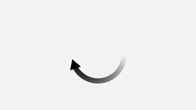 Animation of rotation of movement in a circle arrows on a white background.