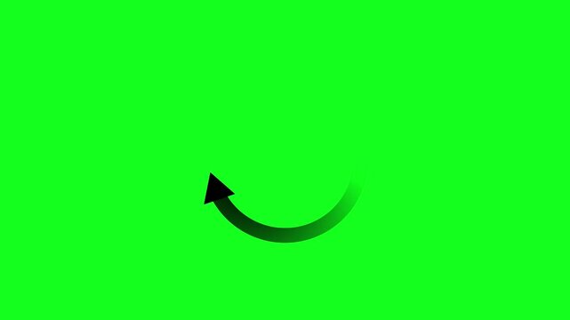 Animation of rotation of movement in a circle arrows on a GRIN background.