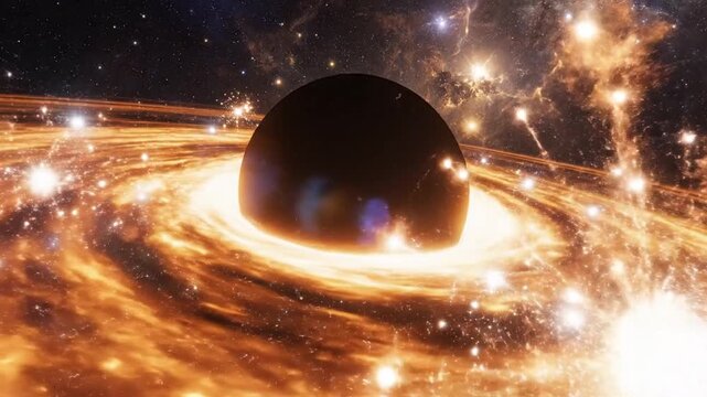 Black Hole Forming in Space with Bright Accretion Disk and Surrounding Stars