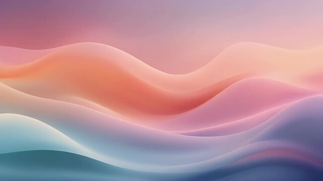 Abstract Wavy Landscape Background with Soft Pastel Colors - Serene Flowing Waves