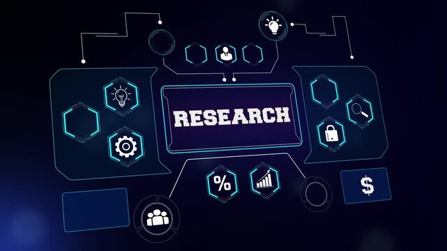 Market research and business analysis concept video featuring a professional dashboard for consumer insights and strategic corporate development