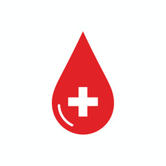 Fototapeta premium Healthcare and Medical Blood Drop Icon for Health Industry Websites