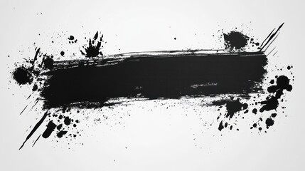 Obraz premium Abstract black paintbrush banner background