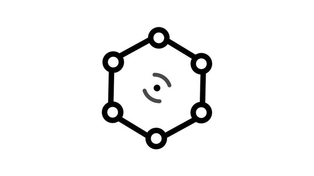 Visually appealing line style animated icon of orbit diagram waith background,