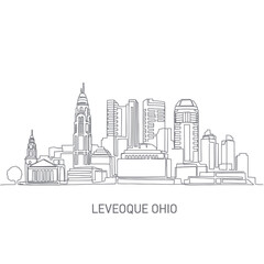 Fototapeta premium Columbus Ohio Skyline - Minimalist Line Art Cityscape Illustration