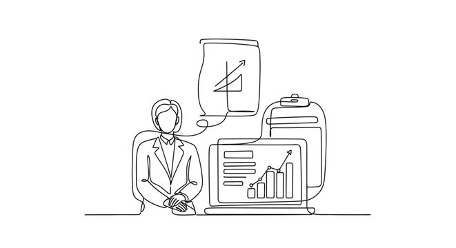 Businesswoman analyzing financial charts on laptop, growth concept