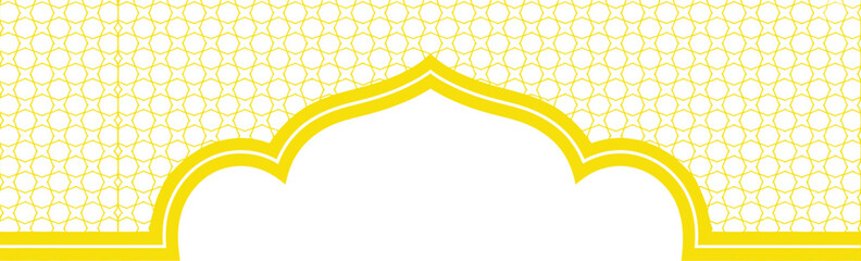 modern Islamic ornament pattern background with arch border frame, vector illustration, elegant geometric and floral motifs, decorative greeting card design, symmetrical layout, luxury cultural. © vector by martin