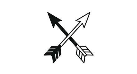 Two crossed arrows create a striking visual design silhouette © Soleman