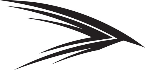 Black abstract sharp wing shape on white © Welcome