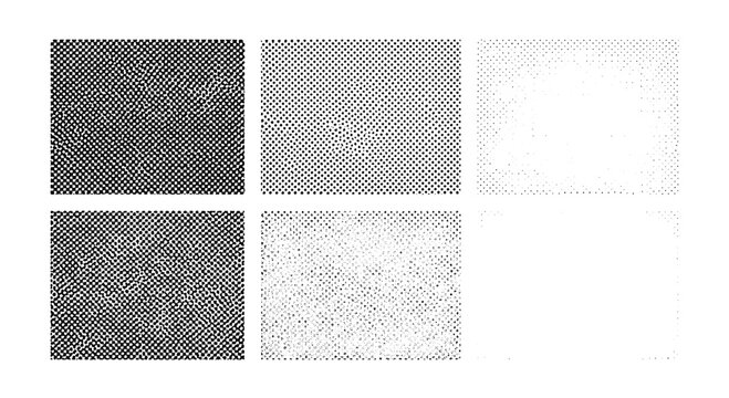 Dots pattern set with various densities and shades for design use featuring density, texture, background with digital and print elements for graphic,
