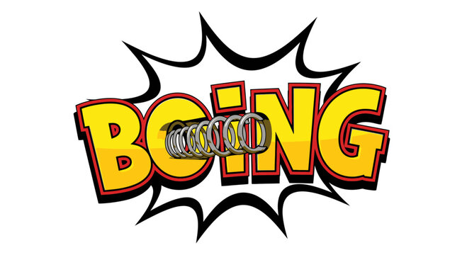 Boing Comic Sound Effect with Spring Graphic.