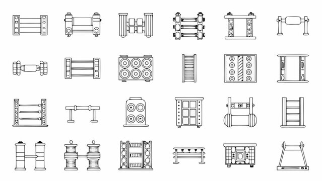 Various technical drawings of industrial components and structural elements