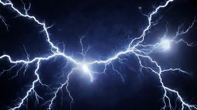 Storm Lightning Bolts Flashing, Transparent Background, Natural Energy Overlay_prob4_2_chr2