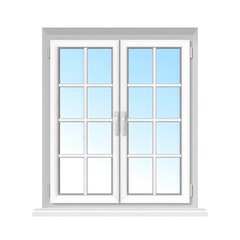 Fototapeta premium Digital vector illustration of a clean, bright, white window with eight panes