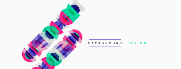 Naklejka premium Abstract colorful text layers over white background. Modern design elements create dynamic visual impact. Simple, clean aesthetic.