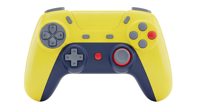 Yellow and Blue Video Game Controller