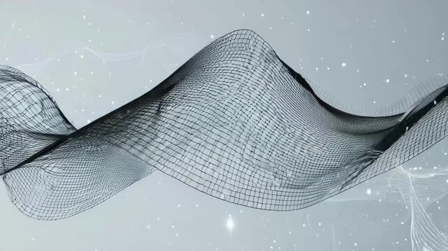 Topology Wire Mesh Wave Folding, Transparent Background, Abstract Data Overlay_prob4_2_chr2