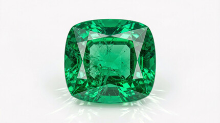 Fototapeta premium A large square cut emerald gemstone