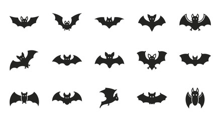 Fototapeta premium Black Bat Silhouettes Flying