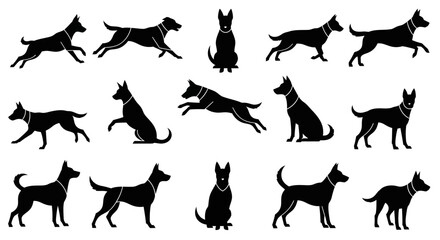 Obraz premium Dog Silhouette Icons