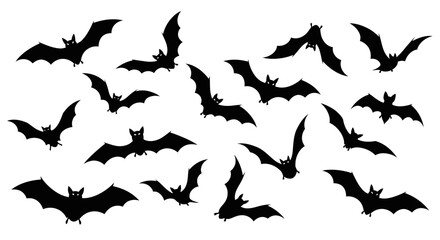 Obraz premium Flying Bats Silhouette