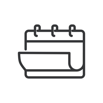 Calendar line icon. Schedule, time, daily, deadline, event, notes, alarm. Editable stroke. Vector illustration