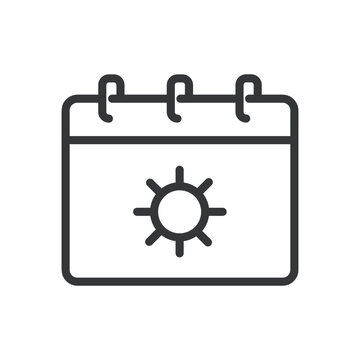 Calendar line icon. Schedule, time, daily, deadline, event, notes, alarm. Editable stroke. Vector illustration