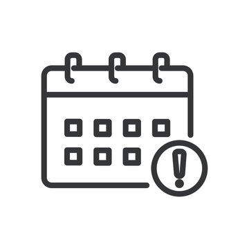 Calendar line icon. Schedule, time, daily, deadline, event, notes, alarm. Editable stroke. Vector illustration