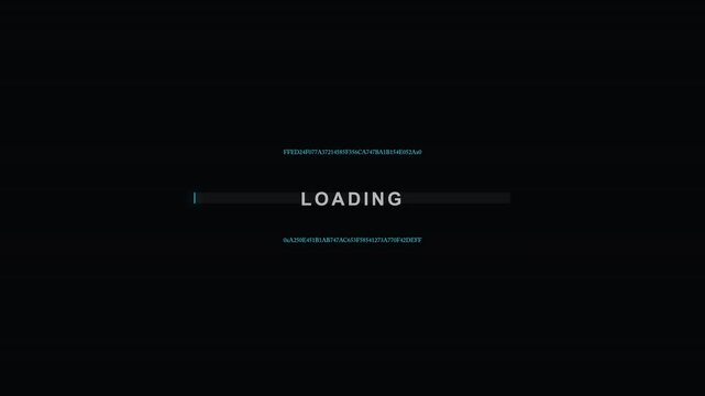 A simple yet effective graphic illustration of a loading bar with the word 'loading' text centered, symbolizing progress and waiting for a digital process to complete in a clean, dark background