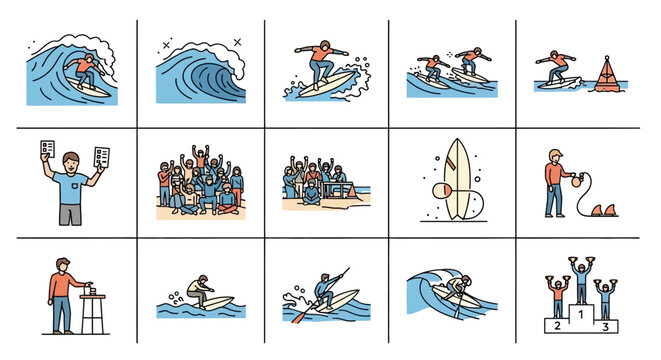 People surfing on ocean waves sports.