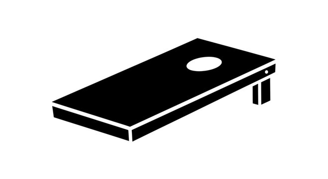 Cornhole Board Icon Silhouette - Outdoor Game Equipment