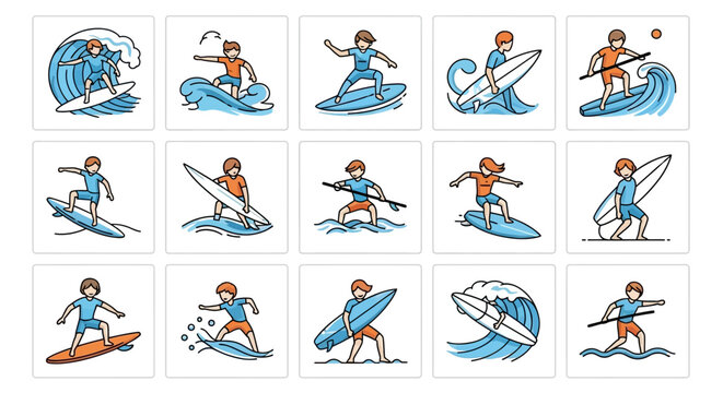 Man surfing on blue wave board.