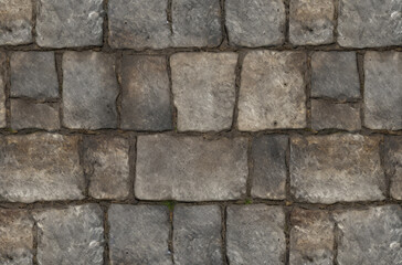 Fototapeta premium Processed collage of old street pavement surface texture. Background for banner, backdrop.