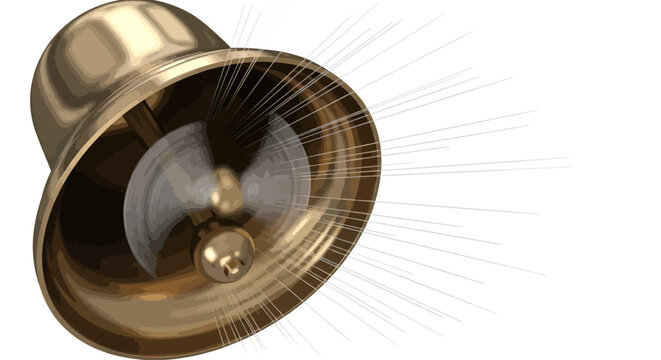Golden alarm bell ringing loudly.