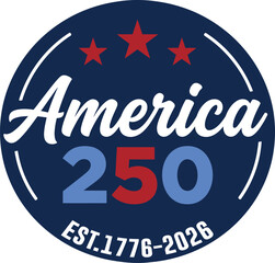 Obraz premium America 250 logo with stars on isolated white background for 17762026 celebration