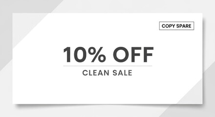 Fototapeta premium A white rectangular discount coupon with a clean sale offer