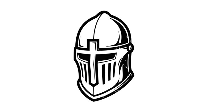 Crusader Knight Helmet with Cross Emblem, Medieval Warrior Headgear
