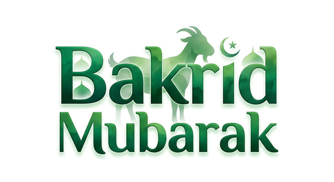Bakrid mubarak typography concept on background.