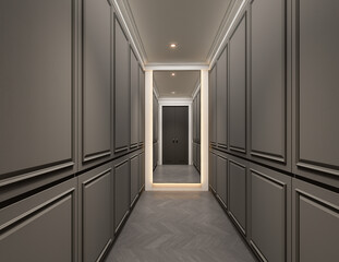 Fototapeta premium 3D visualization of a modern dressing room.