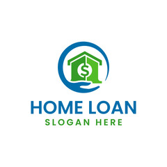 Fototapeta premium home loan logo design vector illustration