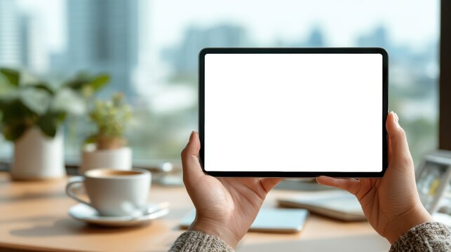 Business using digital tablet in office,Hands holding Smart tablet,call, texting message,internet technology lifestyle,manager, secretary or entrepreneur concept.