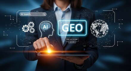 Fototapeta premium Geo Targeting and Digital Marketing Technology