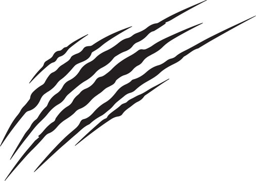 A black claw mark on a white background Vector, illustration